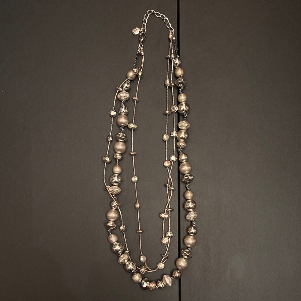 Elegant Silver Beaded Necklace